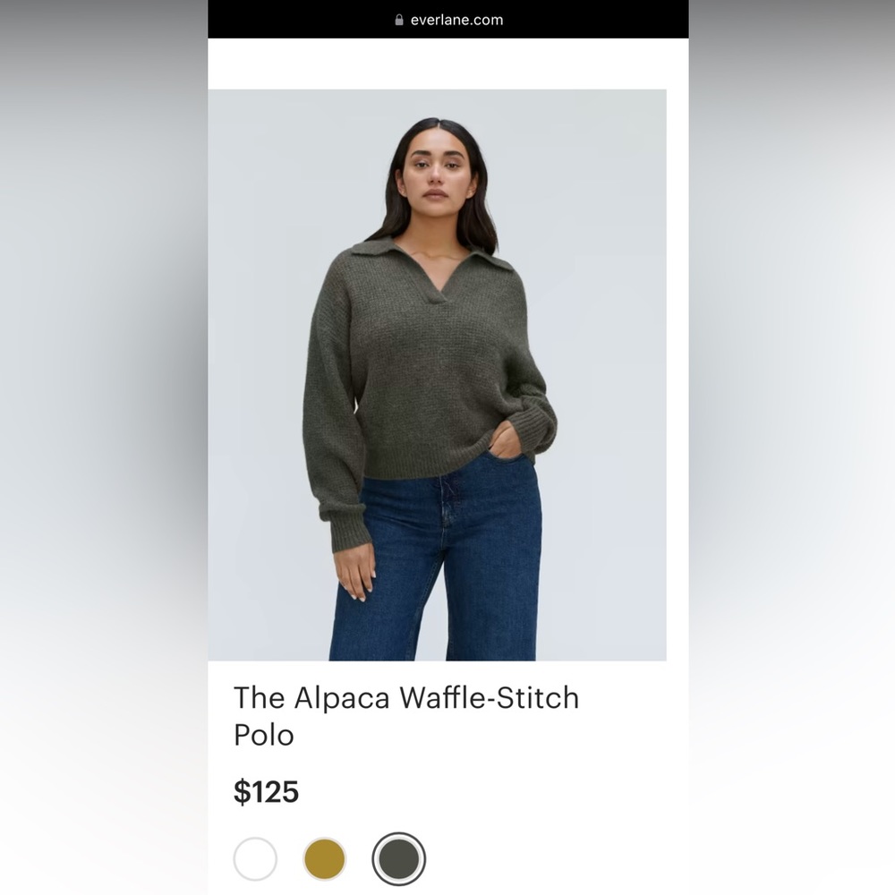 Brand New with tags Everlane alpaca waffle-stitch polo sweater
